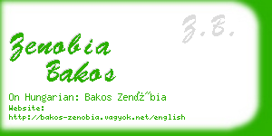 zenobia bakos business card
